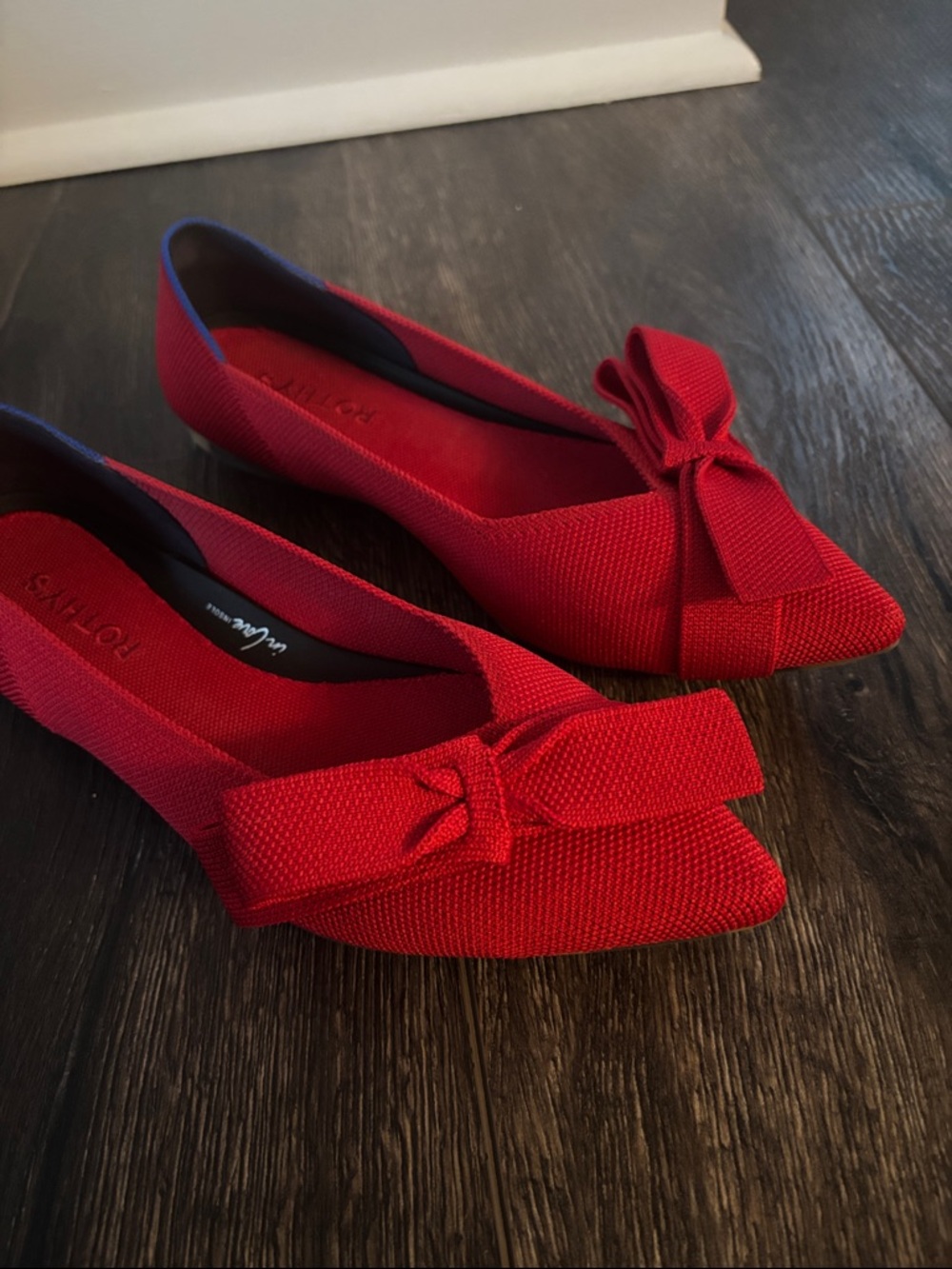 Rothy's Red Pointed Bow Flats - Picture 12 of 12